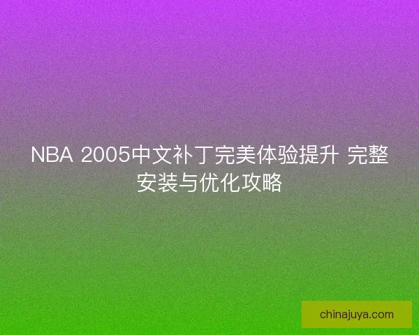 NBA 2005中文补丁完美体验提升 完整安装与优化攻略