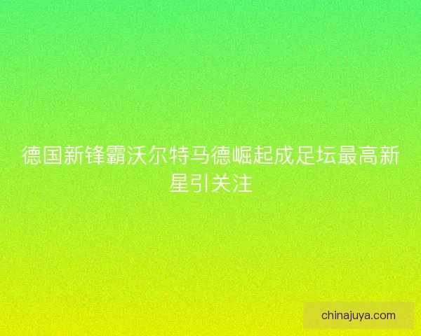 德国新锋霸沃尔特马德崛起成足坛最高新星引关注